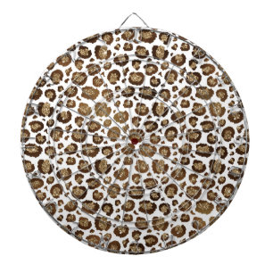 Leopard Spots Wildtiere Golden Glitzer Safari Dartscheibe