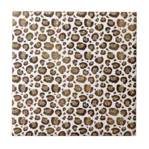 Leopard Spots Wildtiere Golden Glitzer Safari Fliese