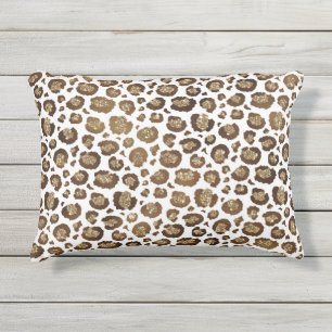 Leopard Spots Wildtiere Golden Glitzer Safari Kissen Für Draußen