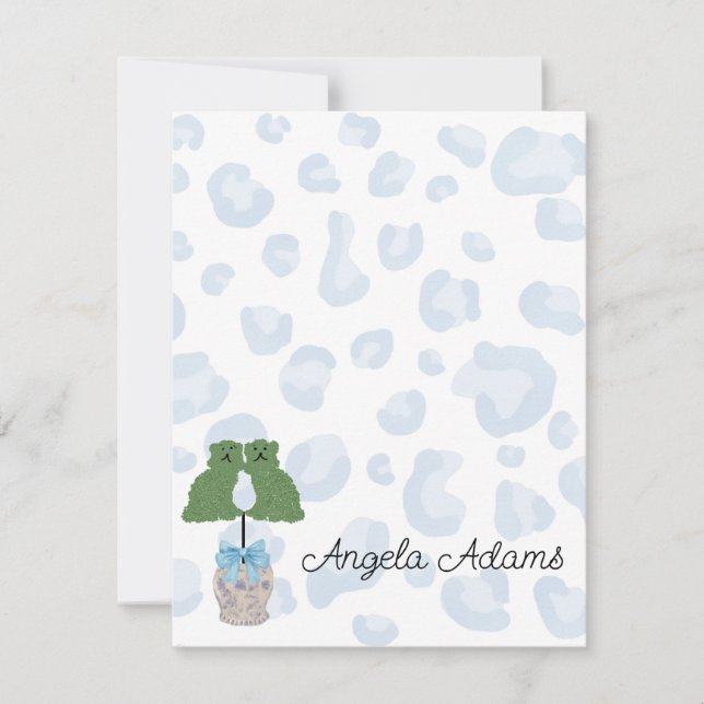 Leopard Staffordshire Hunde Topiary Note Card Mitteilungskarte (Vorderseite)