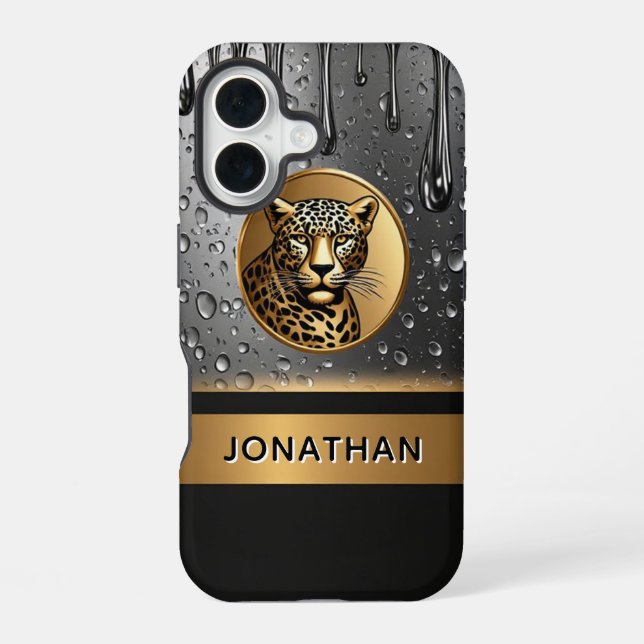 Leopard-Stärke Individuelles Design 🐆 iPhone 16 Hülle (Rückseite)