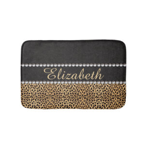 Leopard-Stellen-diamante de imitación-Diamanten Badematte