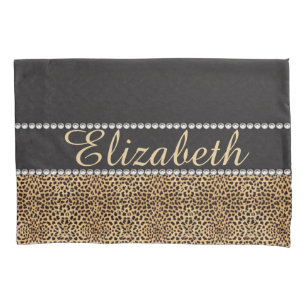 Leopard-Stellen-diamante de imitación-Diamanten Kissenbezug