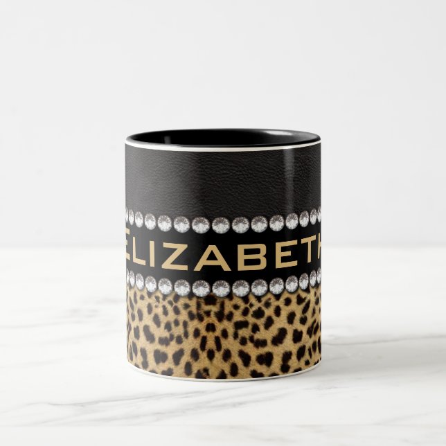 Leopard-Stellen-diamante de Zweifarbige Tasse (Mittel)