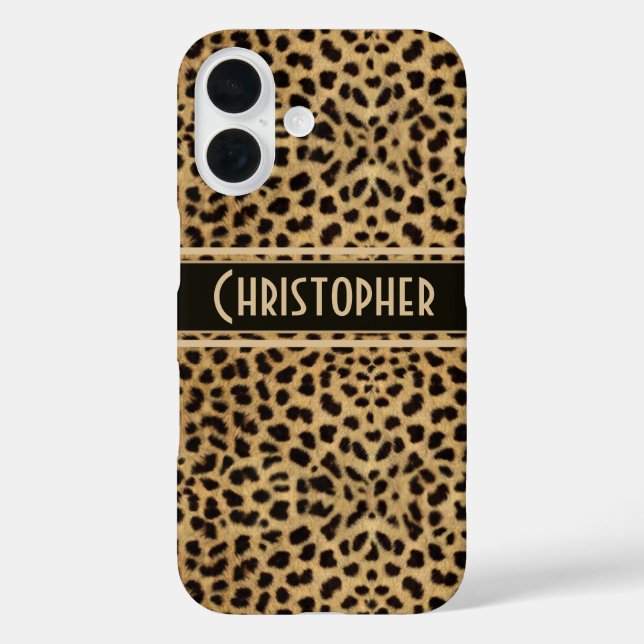 Leopard-Stellen-Haut-Druck personalisiert Case-Mate iPhone Hülle (Rückseite)