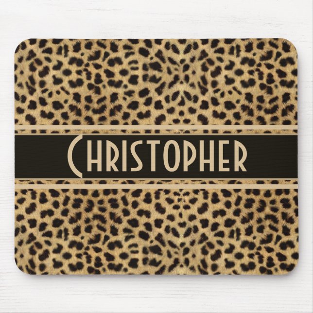 Leopard-Stellen-Haut-Druck personalisiert Mousepad (Vorne)