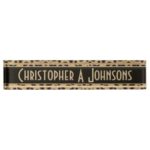 Leopard-Stellen-Haut-Druck personalisiert Namensplakette
