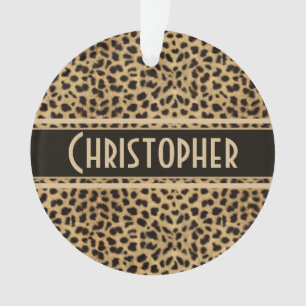 Leopard-Stellen-Haut-Druck personalisiert Ornament