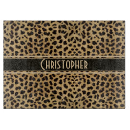 Leopard-Stellen-Haut-Druck personalisiert Schneidebrett