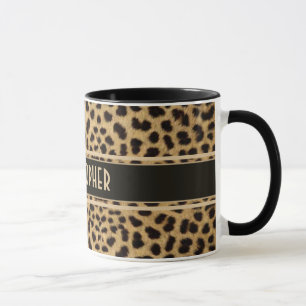 Leopard-Stellen-Haut-Druck personalisiert Tasse