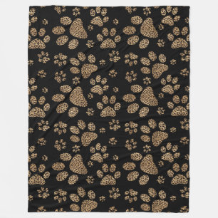 Leopard-Stellen-Haut-Tatzen-Drucke Fleecedecke