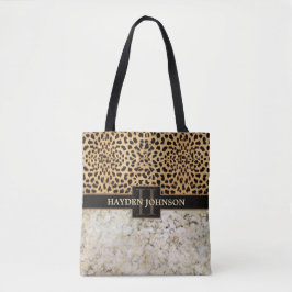 Leopard-Stellen-Marmor-Monogramm