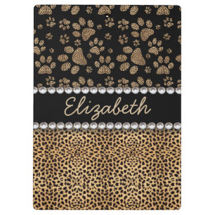 Leopard-Stellen-Tatze druckt diamante de imitació Klemmbrett