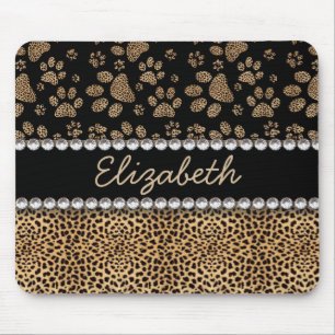 Leopard-Stellen-Tatze druckt diamante de imitació Mousepad