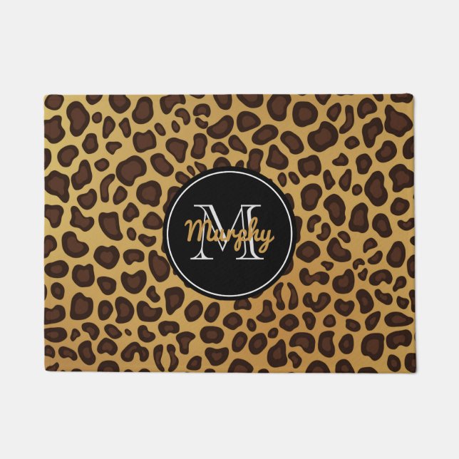 Leopard-Stellen-wildes Fußmatte (Vorderseite)