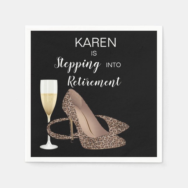Leopard Stepping Intirement Napkins Serviette (Vorderseite)
