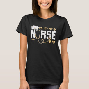 Leopard Stethoscope Scrub Life for a Registered nu T-Shirt