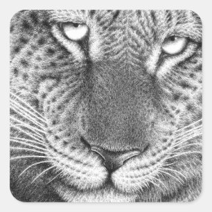Leopard-Sticker Quadratischer Aufkleber