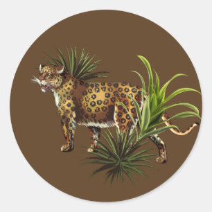Leopard-Sticker Runder Aufkleber