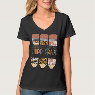 Leopard-Stift der dritten Klasse zurück zur Schule T-Shirt