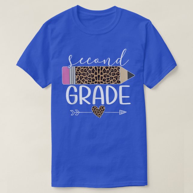 Leopard-Stift der zweiten Klasse zurück zum Schull T-Shirt (Design vorne)