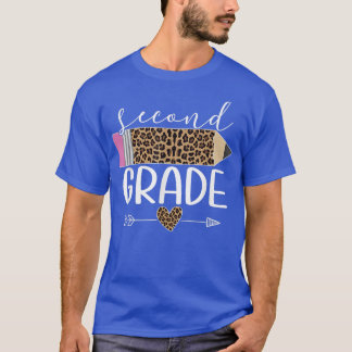 Leopard-Stift der zweiten Klasse zurück zum Schull T-Shirt