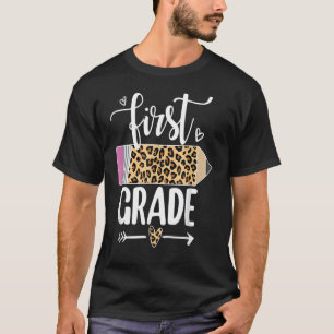 Leopard-Stift erster Klasse 1. Schultag T-Shirt