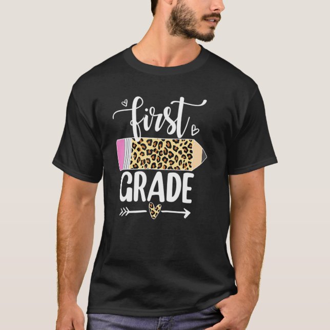 Leopard-Stift erster Klasse 1. Schultag T-Shirt (Vorderseite)