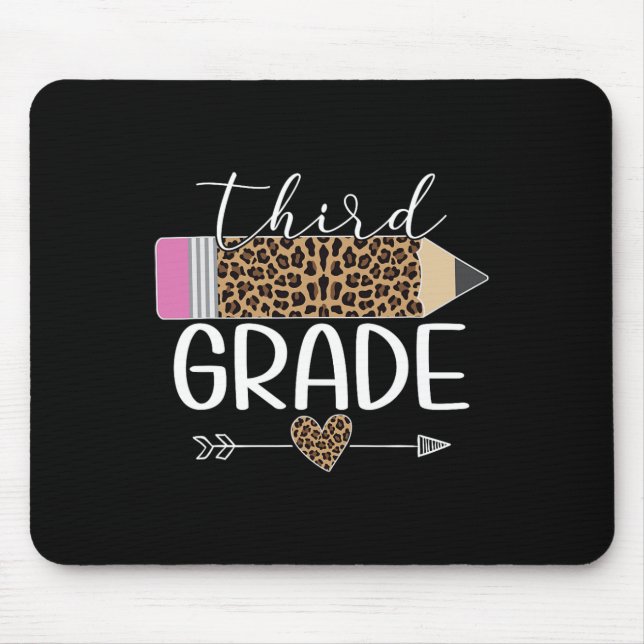 Leopard-Stift für Lehrer der dritten Klasse Byck Z Mousepad (Vorne)