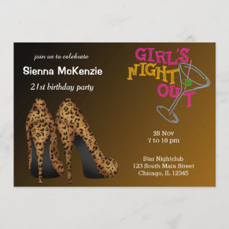Leopard Stilettos Geburtstag Einladung