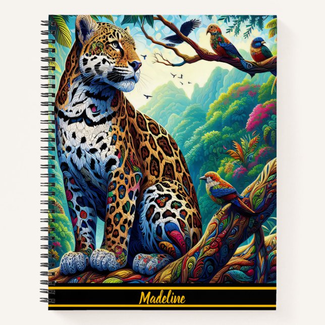Leopard-Stille: Kühnes tropisches Design Notizbuch (Vorderseite)