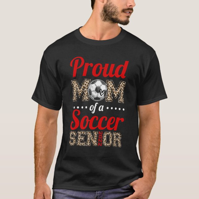 Leopard stolz Mama eines Fußballmeisters Senior Sp T-Shirt (Vorderseite)