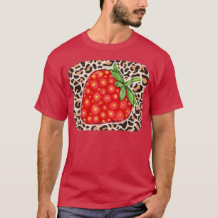 Leopard Strawberry Liebe Lover Fruit Lächeln Bauer T-Shirt