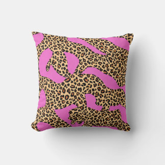 Leopard Streifen Rosa Orange Wildtier Kissen