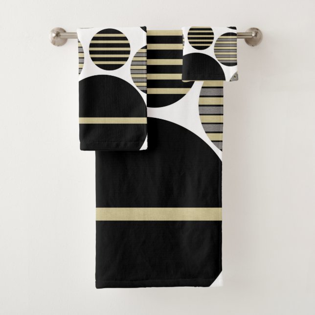 Leopard Stripes Christmas Balls Glam #1 #xmas #art Badhandtuch Set (Insitu)