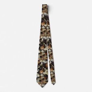 Leopard Style Brown Black Square Muster Krawatte
