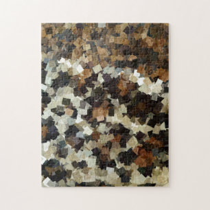 Leopard Style Brown Black Square Muster Puzzle