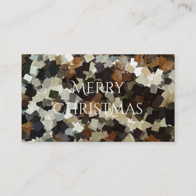 Leopard Style Brown Black Square Muster Visitenkarte (Vorderseite)