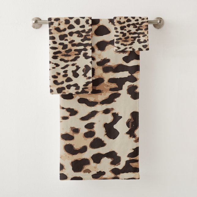 Leopard Style Print. Badhandtuch Set (Insitu)