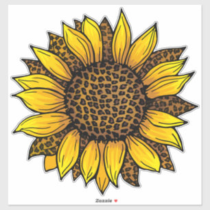 Leopard Sunflower Aufkleber
