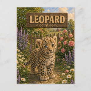 Leopard Süßes Baby-Geschichtenbuch-Nursery-Tier Postkarte