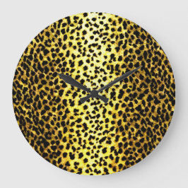 Leopard-Tapete Große Wanduhr