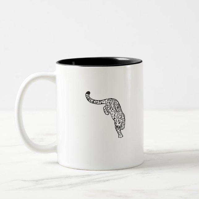 Leopard Tattoo Vintag Zweifarbige Tasse (Links)