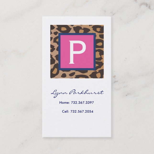 Leopard-Telefonkarte Telefonnummerkarte (Vorderseite)