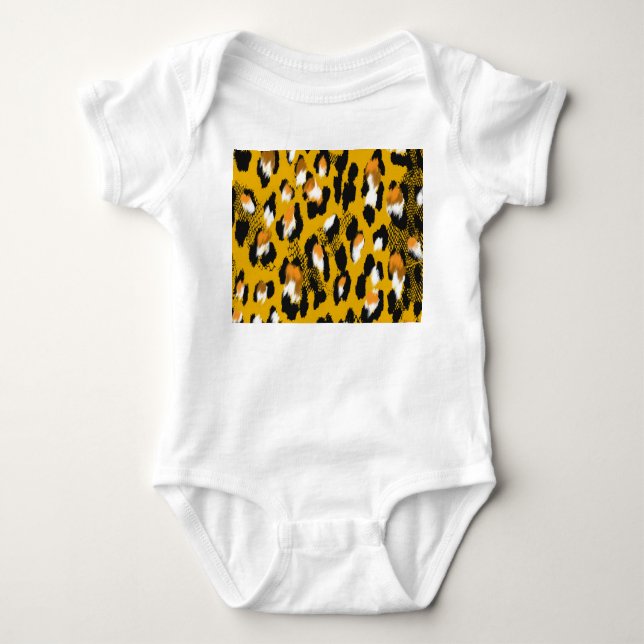Leopard Texture Animal Print Hintergrund Baby Strampler (Vorderseite)