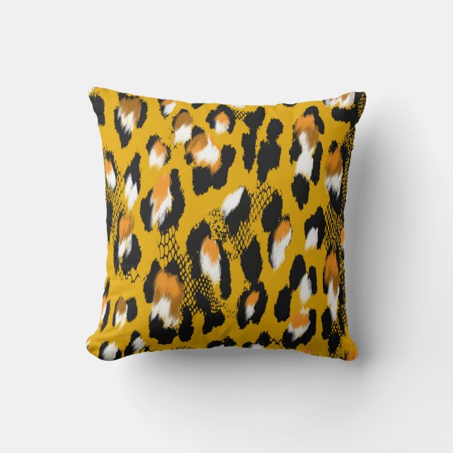 Leopard Texture Animal Print Hintergrund Kissen (Vorderseite)