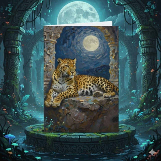 Leopard Themed Happy Birthday to my Husband Karte (Von Creator hochgeladen)