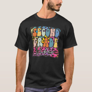 Leopard Tie Dye 2. Klasse Vibes Zurück zur Schule  T-Shirt