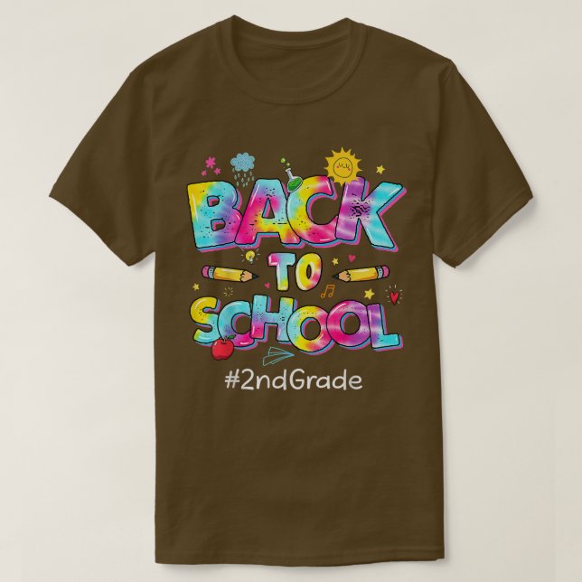 Leopard Tie Dye 2nd Grad Teacher Student Back To  T-Shirt (Design vorne)