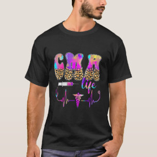 Leopard Tie Dye Cma Krankenschwester Stethoskop Kr T-Shirt